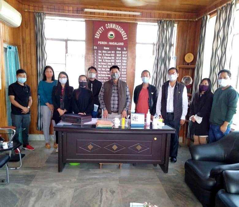 Officials after the district review meeting of Ayushman Bharat- Pradhan Mantri Jan Arogya Yojana (AB-PMJAY) Health Scheme at Deputy Commissioner Office Peren on November 26. (Photo Courtesy: CMO office Peren) 